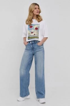 Γυναικεία Κοντομάνικο Βαμβακερό μπλουζάκι Miss Sixty άσπρο