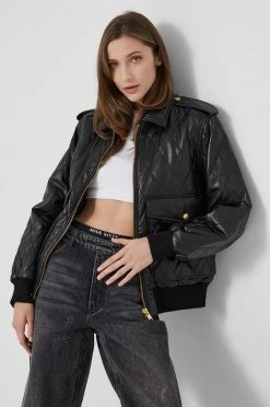 Γυναικεία Κοντά μπουφάν Δερμάτινο μπουφάν Miss Sixty χρώμα: μαύρο